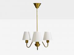 Swedish Modern Pendant Light Brass Wood Sweden 1940s - 4490176