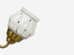 Swedish Modern Pendant Light Opaline Glass Brass Plastic Sweden 1930s - 4556932