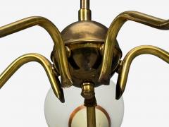 Swedish Modern Pendant Light Opaline Glass Brass Sweden 1940s - 4559258