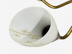 Swedish Modern Pendant Light Opaline Glass Brass Sweden 1940s - 4559262