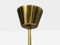 Swedish Modern Pendant Light Teak Brass Glass Sweden 1950s - 4556901