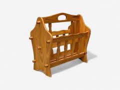Swedish Modern Pine Magazine Rack Sweden 1960s - 4257024