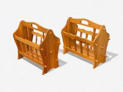 Swedish Modern Pine Magazine Rack Sweden 1960s - 4257029
