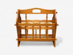 Swedish Modern Pine Magazine Rack Sweden 1960s - 4257078