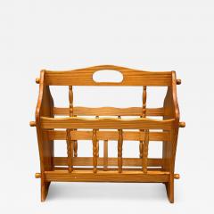 Swedish Modern Pine Magazine Rack Sweden 1960s - 4257372
