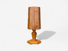 Swedish Modern Pine Marquetry Table Lamp Sweden 1950s - 4253936