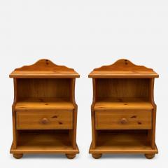 Swedish Modern Pine Nightstands Sweden 1960s - 4332536