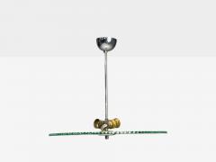 Swedish Modern Raw Glass Metal Pendant Light Sweden 1940s - 4214410