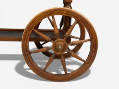 Swedish Modern Rolling Bar Cart Wood Brass Sweden 1970s - 4453152