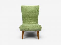 Swedish Modern Scoop Lounge Chair Green Fabric Beech Sweden 1940s - 4583419