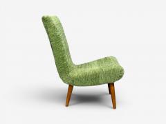 Swedish Modern Scoop Lounge Chair Green Fabric Beech Sweden 1940s - 4583422