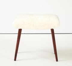Swedish Modern Sheepskin Stool Circa 1960s - 4609685