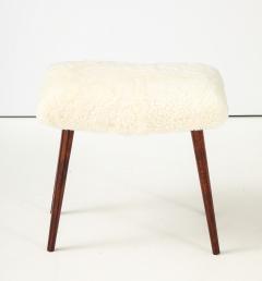 Swedish Modern Sheepskin Stool Circa 1960s - 4609686
