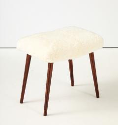 Swedish Modern Sheepskin Stool Circa 1960s - 4609687