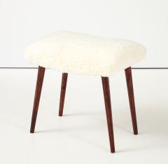 Swedish Modern Sheepskin Stool Circa 1960s - 4609911