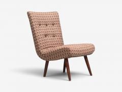 Swedish Modern Slipper Chairs Birch Fabric Sweden 1940s - 4779138