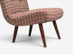 Swedish Modern Slipper Chairs Birch Fabric Sweden 1940s - 4779141