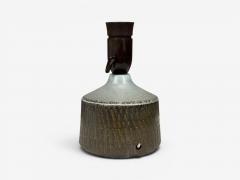 Swedish Modern Small Table Lamp Blue Ceramic Sweden 1960s - 4696103