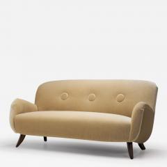 Swedish Modern Sofa with Cherry Wood Legs Sweden 1950s - 3282531