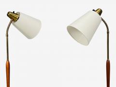 Swedish Modern Standing Lamps Teak Brass Sweden 1940s - 4591158