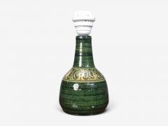Swedish Modern Table Lamp Green Glazed Stoneware Crochet Shade Sweden 1976 - 4791114