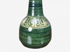 Swedish Modern Table Lamp Green Glazed Stoneware Crochet Shade Sweden 1976 - 4791117