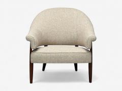 Swedish Modern Teak Beige Wool Floating Lounge Chair Sweden 1960s - 4410115