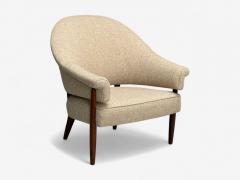 Swedish Modern Teak Beige Wool Floating Lounge Chair Sweden 1960s - 4410117