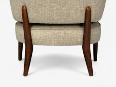 Swedish Modern Teak Beige Wool Floating Lounge Chair Sweden 1960s - 4410124