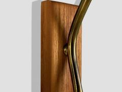 Swedish Modern Teak Brass Glass Wall Lights Sweden 1960s - 4264046