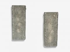 Swedish Modern Textured Glass Nickel Wall Lights Sweden 1970s - 4313043