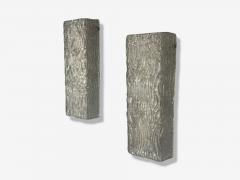 Swedish Modern Textured Glass Nickel Wall Lights Sweden 1970s - 4313044