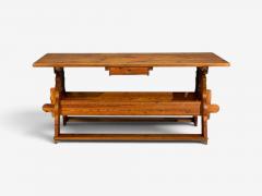 Swedish Modern Trestle Dining Table Carved Pine Sweden 1950s - 4795297