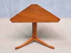 Swedish Modern Triangular Teak Side Table with Three Legged Base 1950s - 4547463