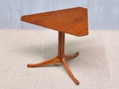 Swedish Modern Triangular Teak Side Table with Three Legged Base 1950s - 4547466