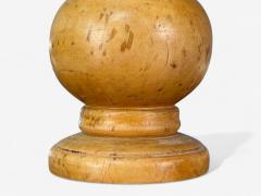 Swedish Modern Turned Birch Silk Table Lamp Sweden 1960s - 4254296