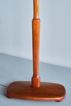 Swedish Modern Two Arm Floor Lamp in Teak Wood and Brass Sweden Late 1940s - 3435787