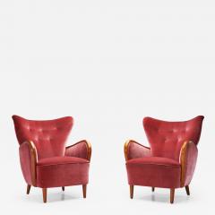 Swedish Modern Upholstered Armchairs Sweden 1940s - 2284294