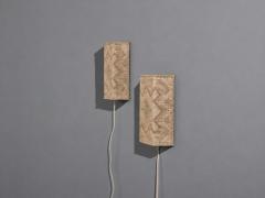 Swedish Modern Wall Sconces Beige and White Crocheted Fabric Sweden 1970s - 4784548
