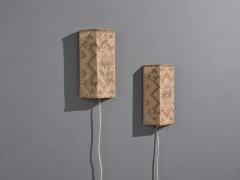 Swedish Modern Wall Sconces Beige and White Crocheted Fabric Sweden 1970s - 4784549