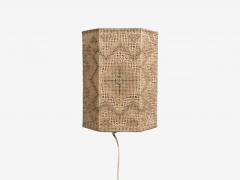 Swedish Modern Wall Sconces Beige and White Crocheted Fabric Sweden 1970s - 4784553