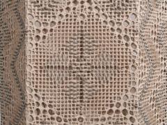 Swedish Modern Wall Sconces Beige and White Crocheted Fabric Sweden 1970s - 4784554