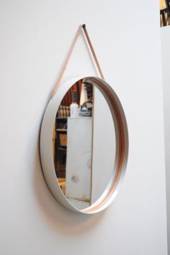 Swedish Modern White Bentwood Mirror with Leather Hanging Strap by Glas M ster - 3452551