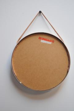 Swedish Modern White Bentwood Mirror with Leather Hanging Strap by Glas M ster - 3452554