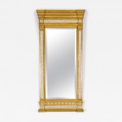 Swedish Neo Classic Monumental Cream Painted and Parcel Gilt Wall Mirror - 4222030