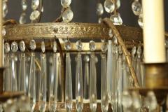 Swedish Neoclassic Bronze and Crystal Chandelier - 2156339