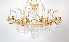 Swedish Neoclassic Gilt Bronze Crystal 8 Arm Chandelier - 3246292