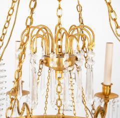 Swedish Neoclassic Gilt Bronze Crystal 8 Arm Chandelier - 3246368