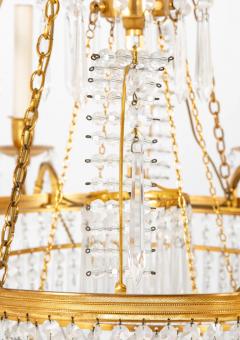 Swedish Neoclassic Gilt Bronze Crystal 8 Arm Chandelier - 3246372
