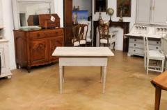 Swedish Neoclassical 1790s Painted Wood Wall Table with Carved Waterleaf Motifs - 3498490